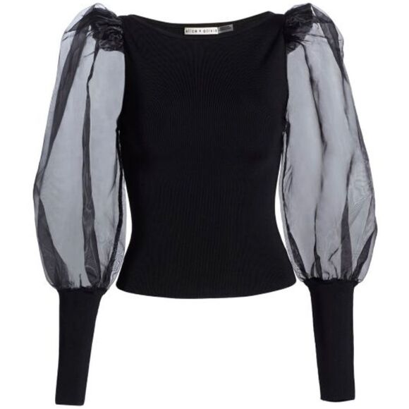 Alice + Olivia Puff-Sleeve Top size XS - Picture 1 of 9